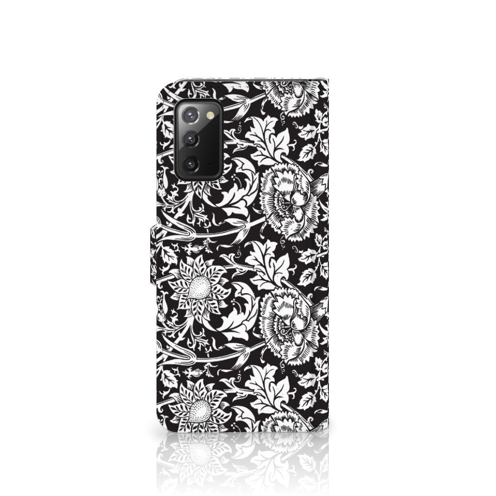 Samsung Galaxy Note 20 Hoesje Black Flowers