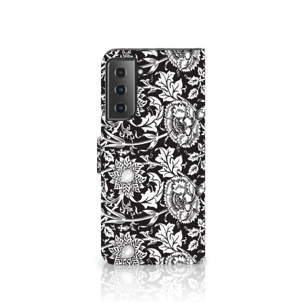 Samsung Galaxy S21 Plus Hoesje Black Flowers