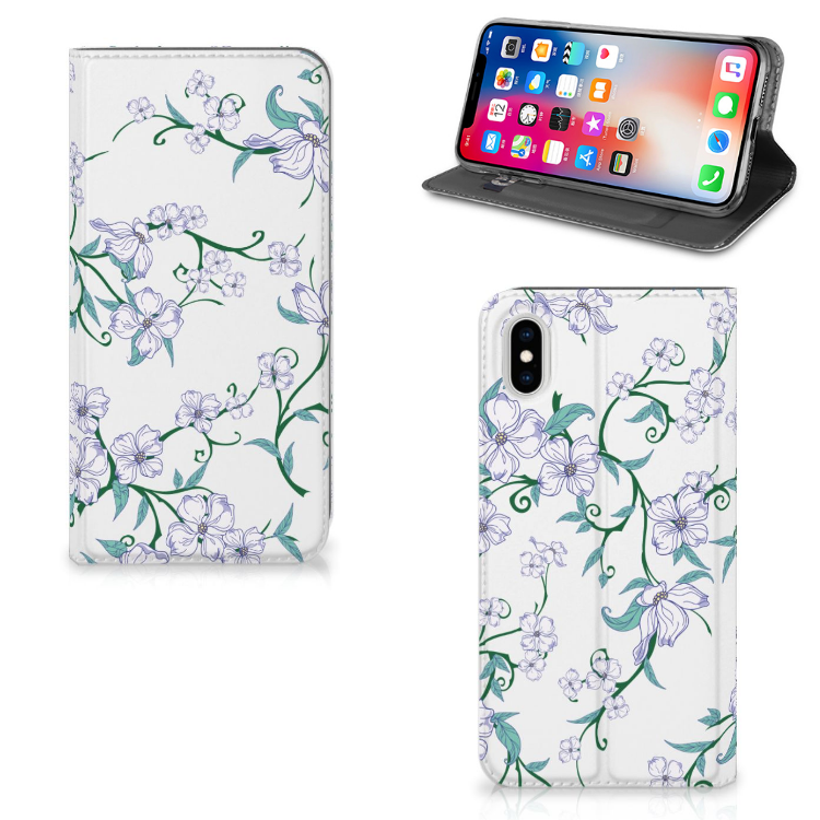 Apple iPhone Xs Max Uniek Standcase Hoesje Blossom White