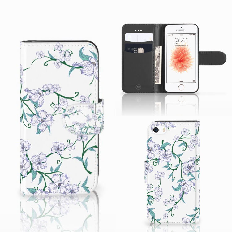 Apple iPhone 5 | 5s | SE Uniek Boekhoesje Blossom White