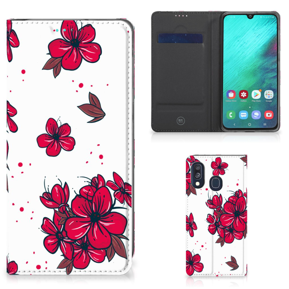 Samsung Galaxy A40 Standcase Hoesje Design Blossom Red