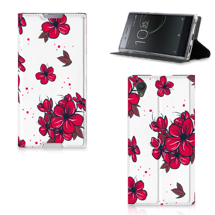 Sony Xperia L1 Standcase Hoesje Design Blossom Red