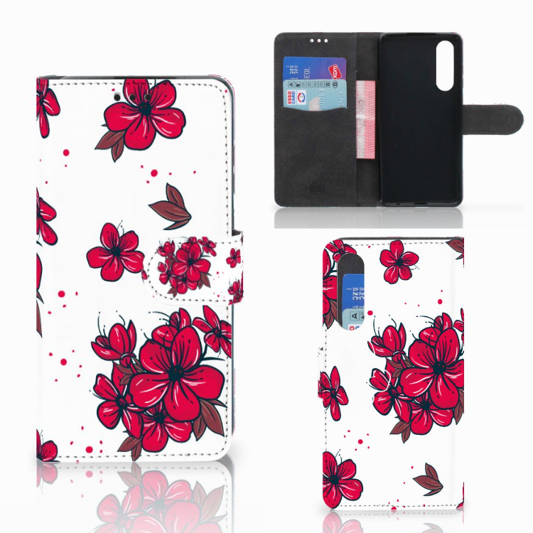 Huawei P30 Hoesje Blossom Red