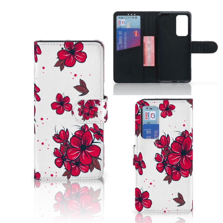 Huawei P40 Hoesje Blossom Red