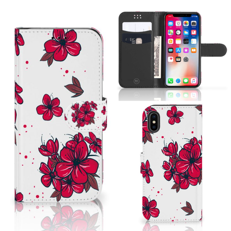 Apple iPhone X | Xs Boekhoesje Design Blossom Red