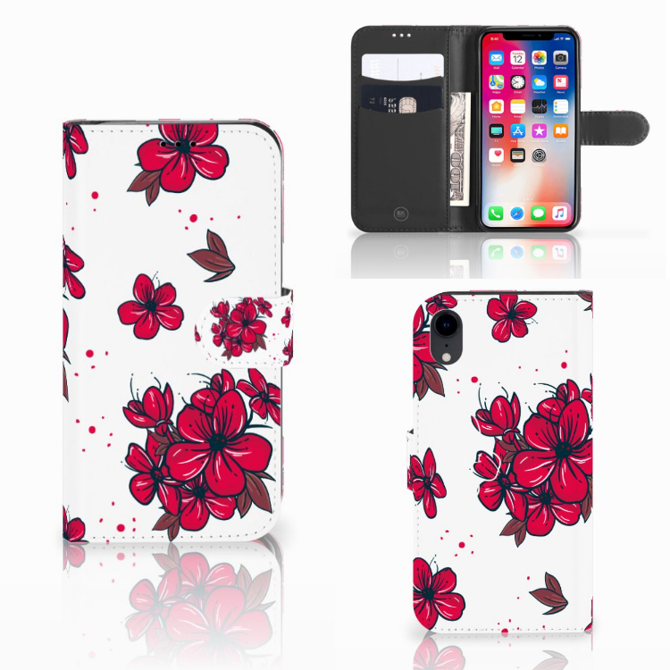 Apple iPhone Xr Boekhoesje Design Blossom Red