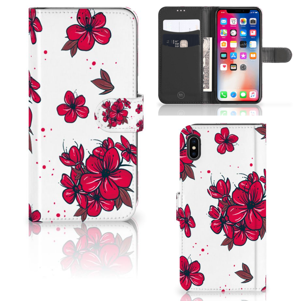 Apple iPhone Xs Max Boekhoesje Design Blossom Red