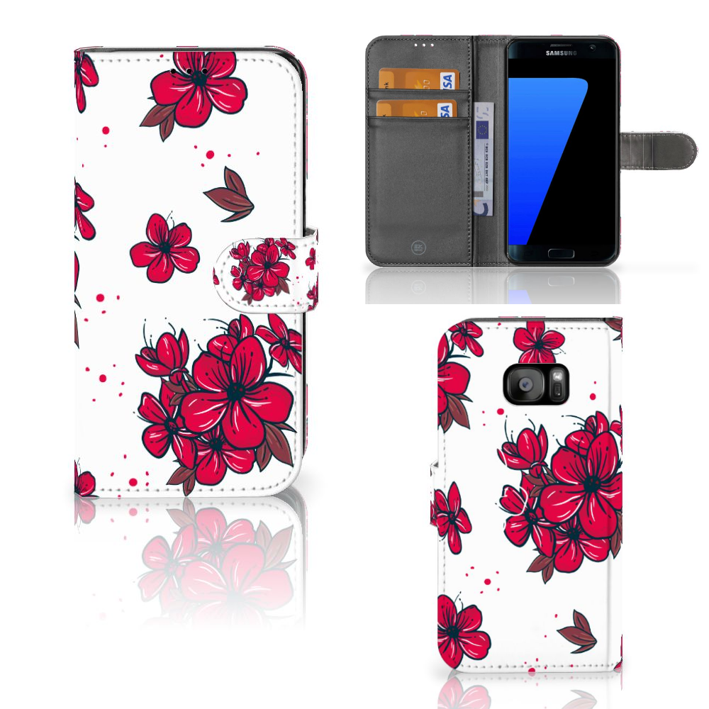 Samsung Galaxy S7 Edge Boekhoesje Design Blossom Red