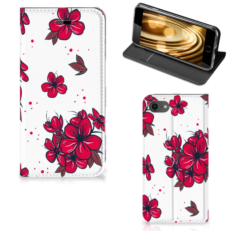 Apple iPhone 7 | 8 Standcase Hoesje Design Blossom Red