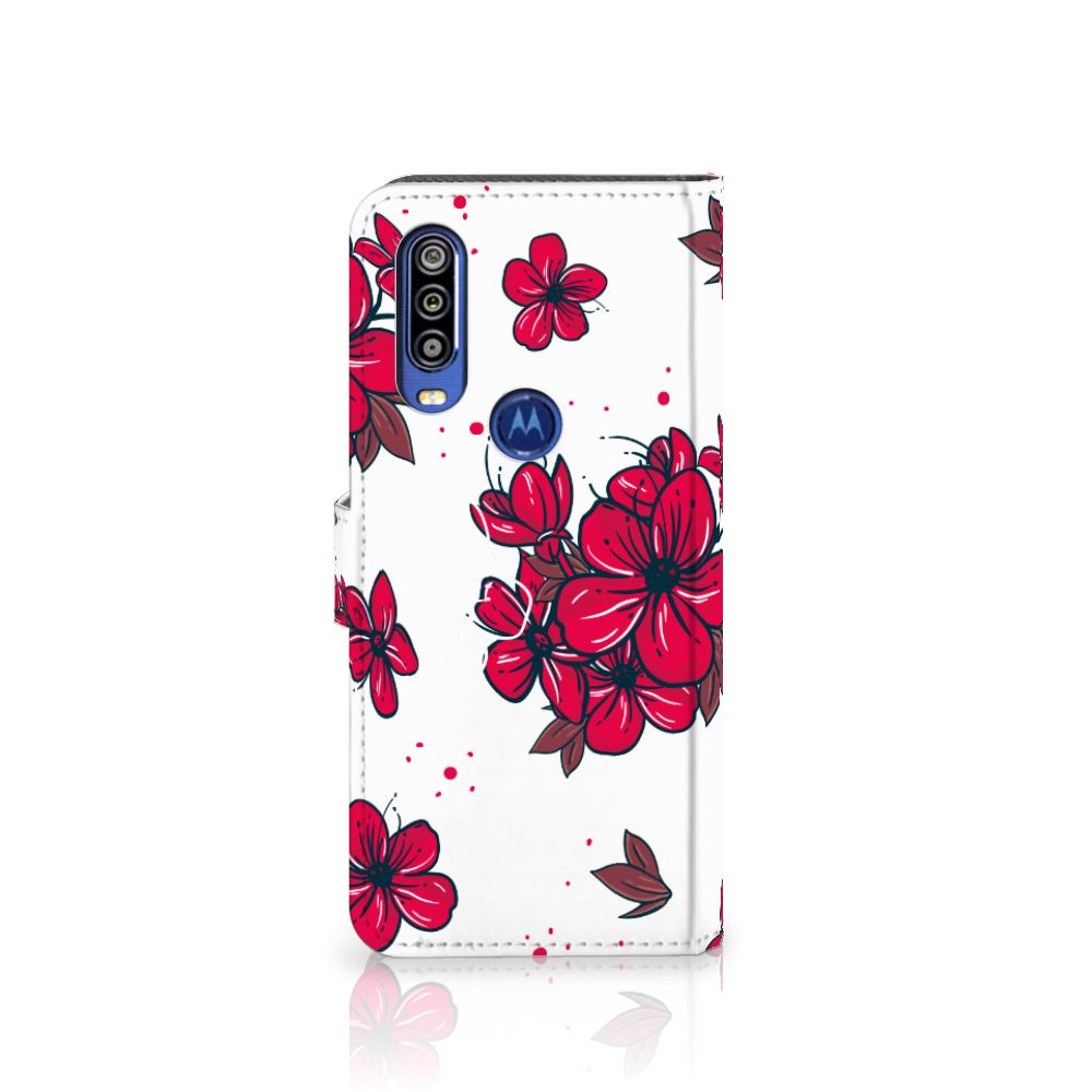Motorola One Action Hoesje Blossom Red