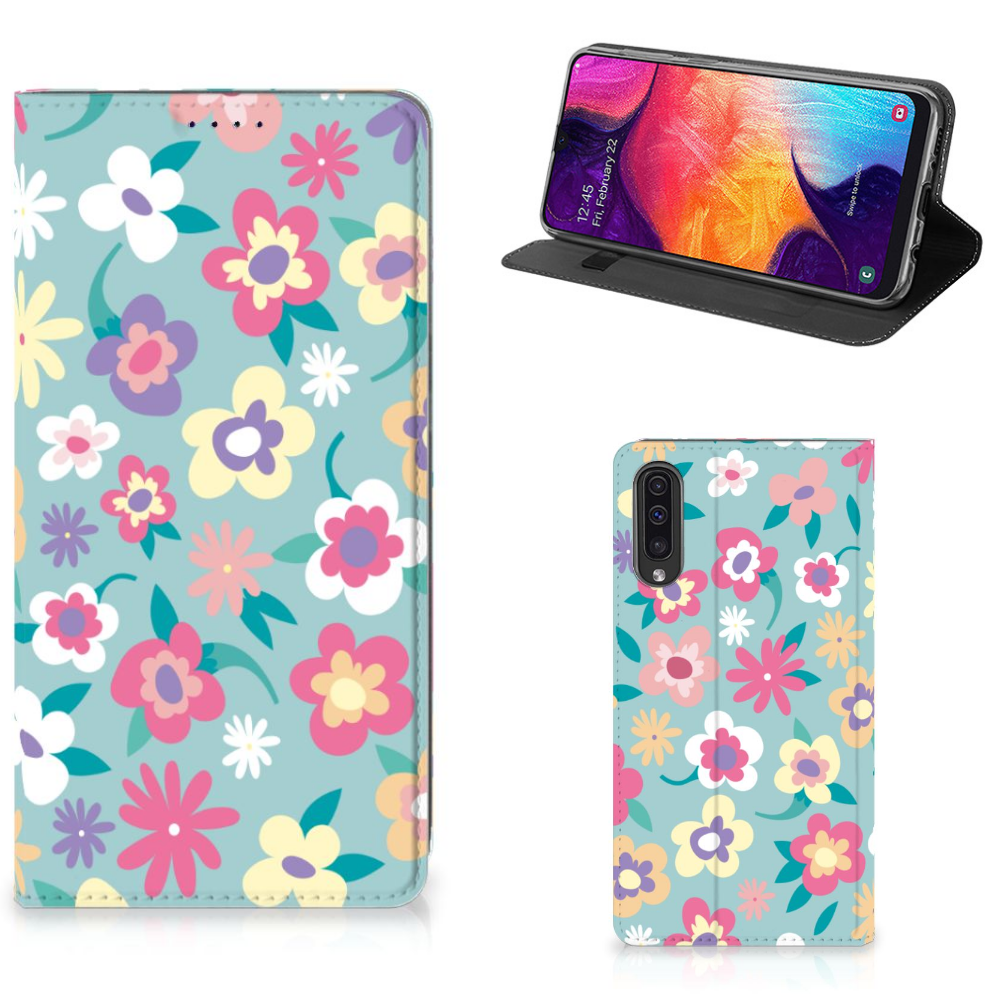 Samsung Galaxy A50 Standcase Hoesje Design Flower Power