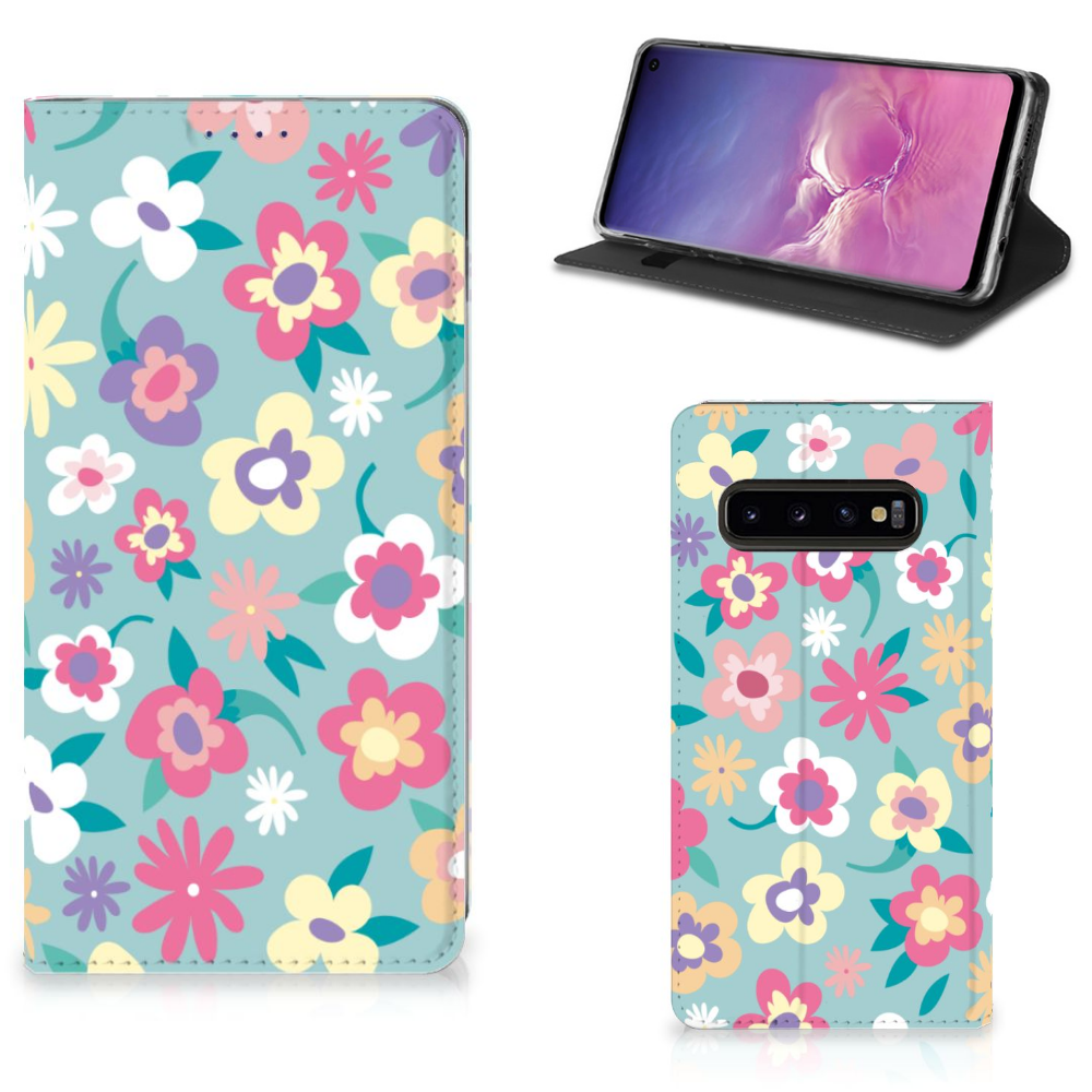 Samsung Galaxy S10 Standcase Hoesje Design Flower Power