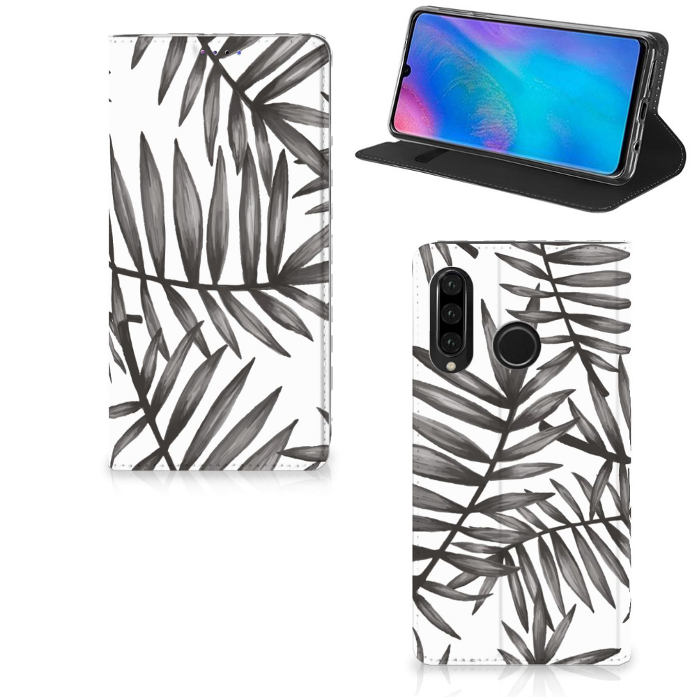 Huawei P30 Lite New Edition Smart Cover Leaves Grey