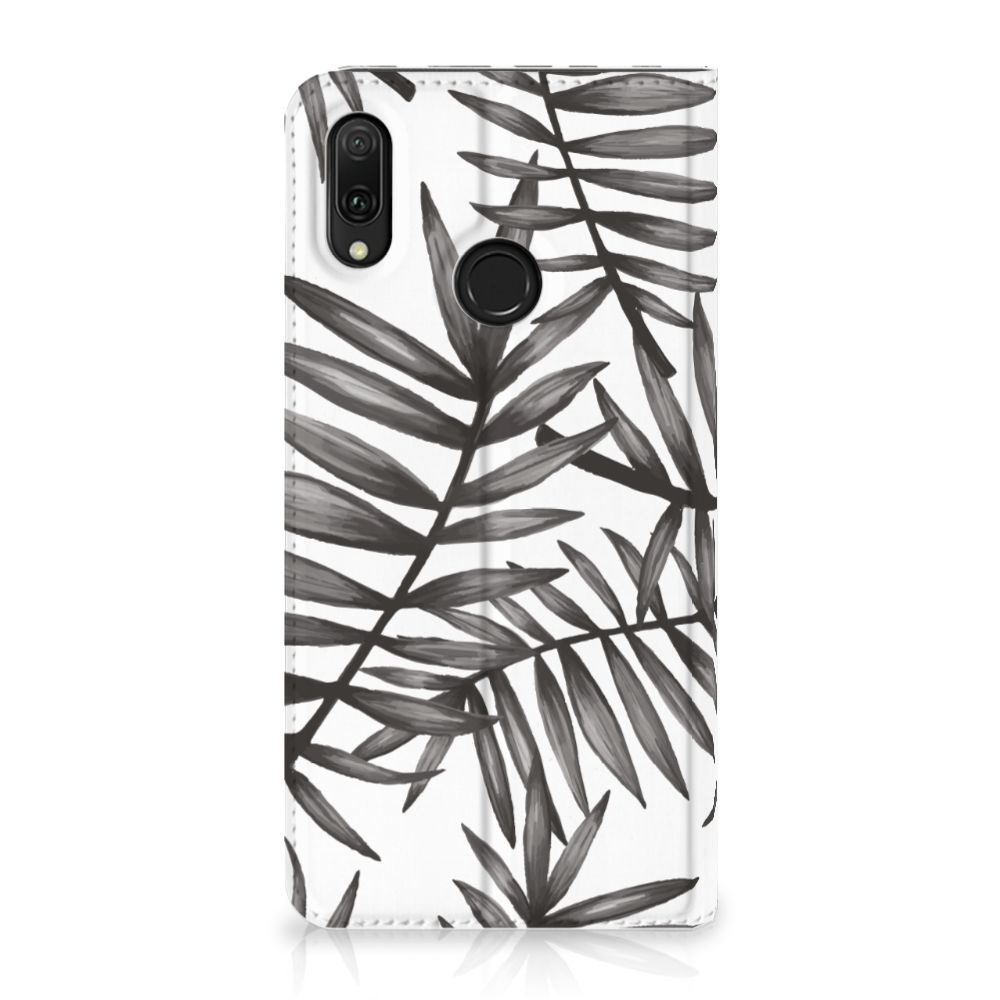 Huawei Y7 hoesje Y7 Pro (2019) Smart Cover Leaves Grey