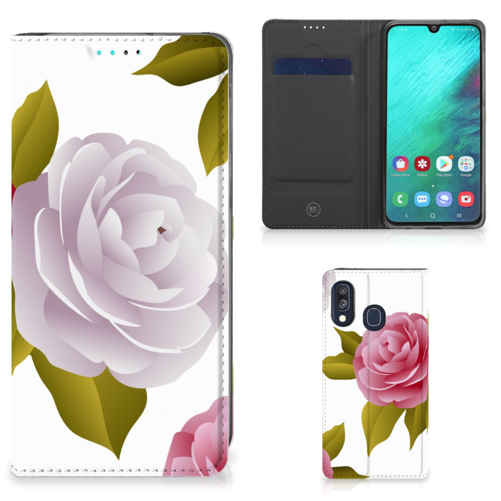 Samsung Galaxy A40 Smart Cover Roses