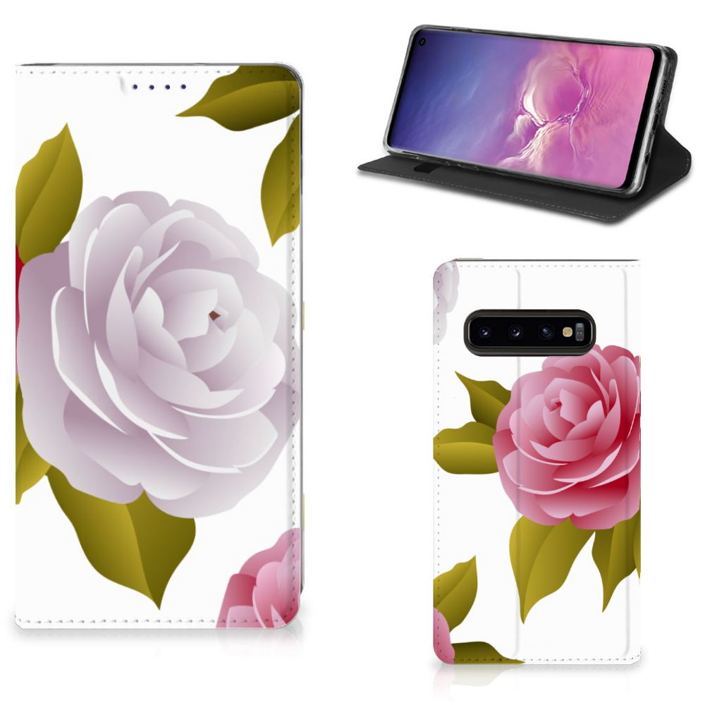Samsung Galaxy S10 Uniek Standcase Hoesje Roses