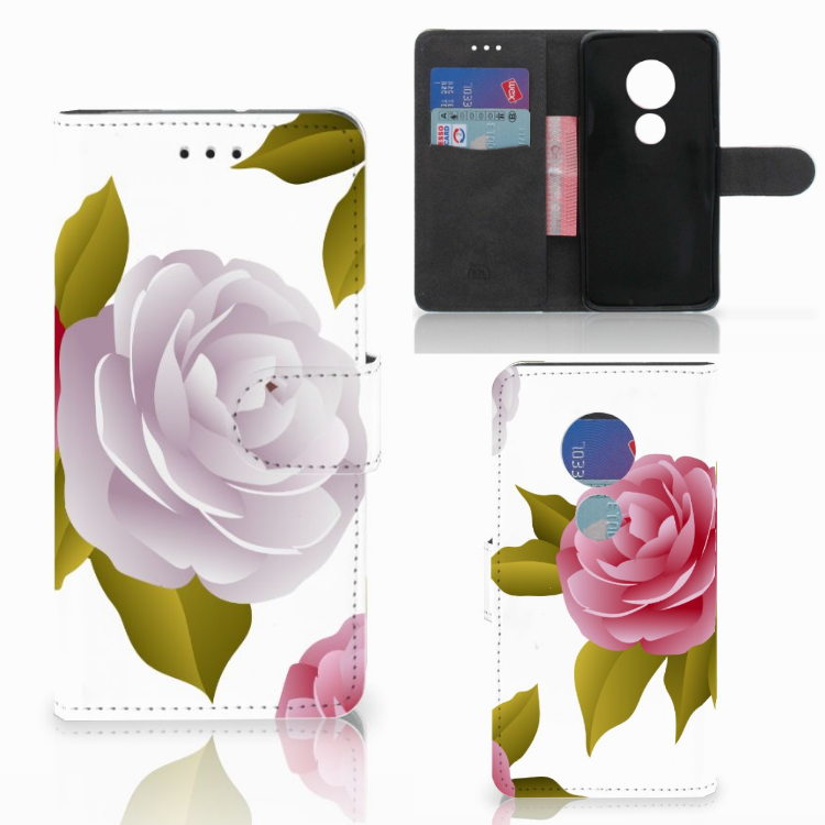 Motorola Moto G7 Play Uniek Boekhoesje Roses
