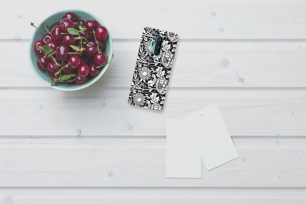 OnePlus 8 Pro TPU Case Black Flowers