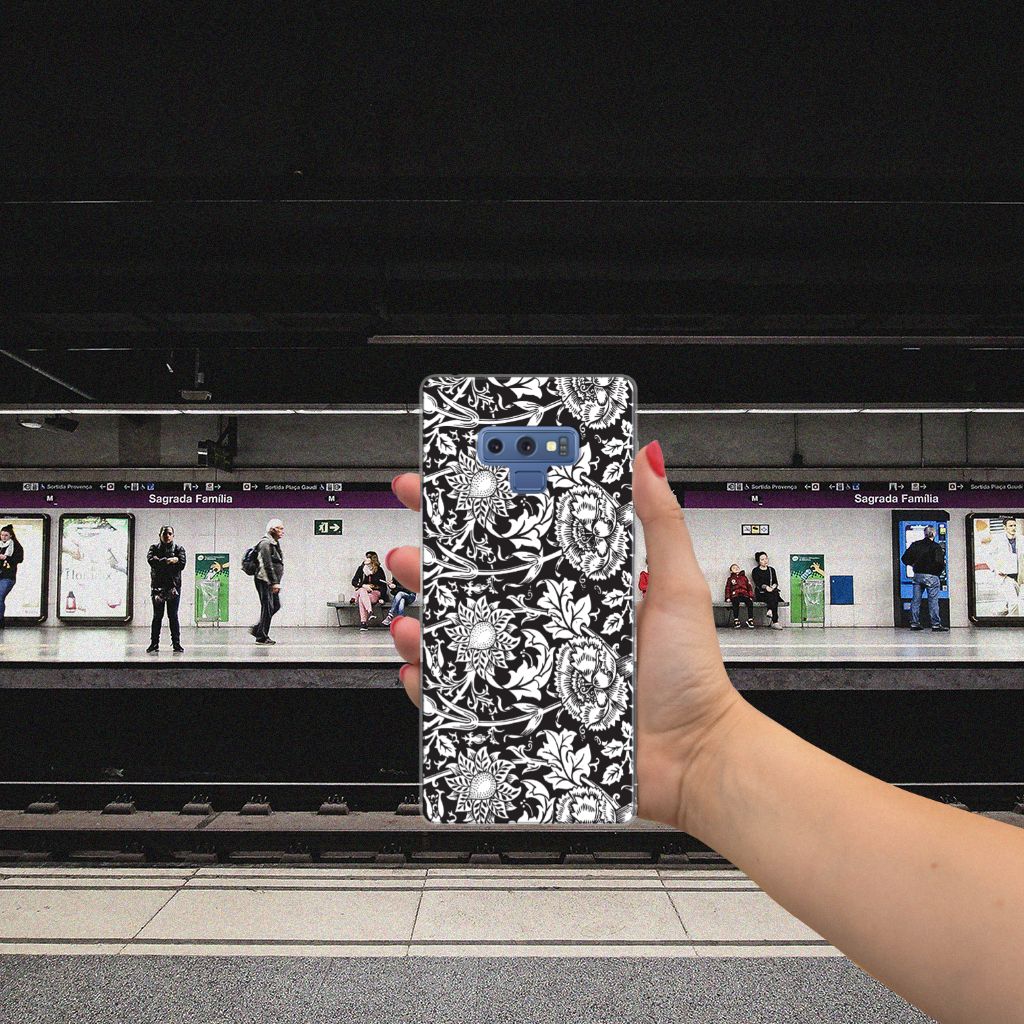 Samsung Galaxy Note 9 TPU Case Black Flowers