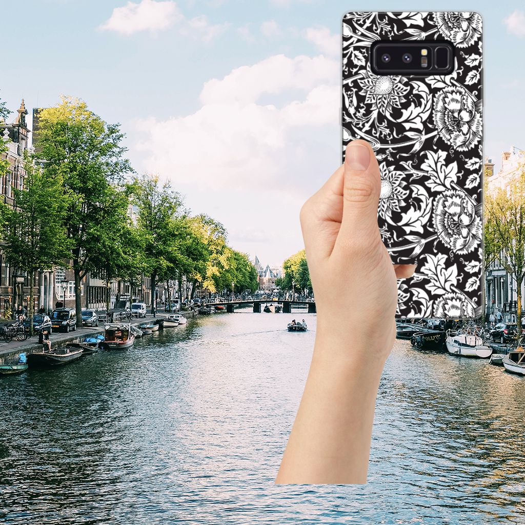 Samsung Galaxy Note 8 TPU Case Black Flowers