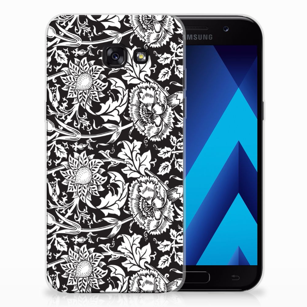 Samsung Galaxy A5 2017 TPU Case Black Flowers