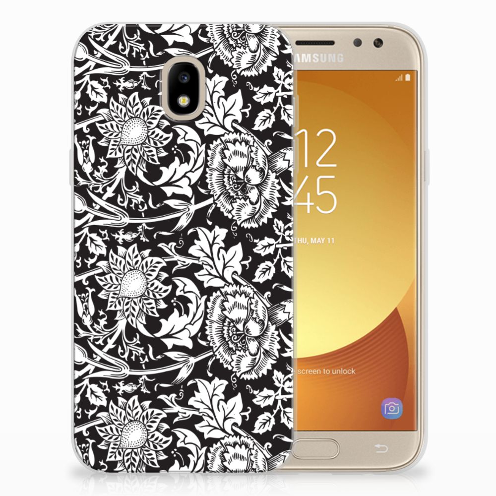 Samsung Galaxy J5 2017 TPU Case Black Flowers