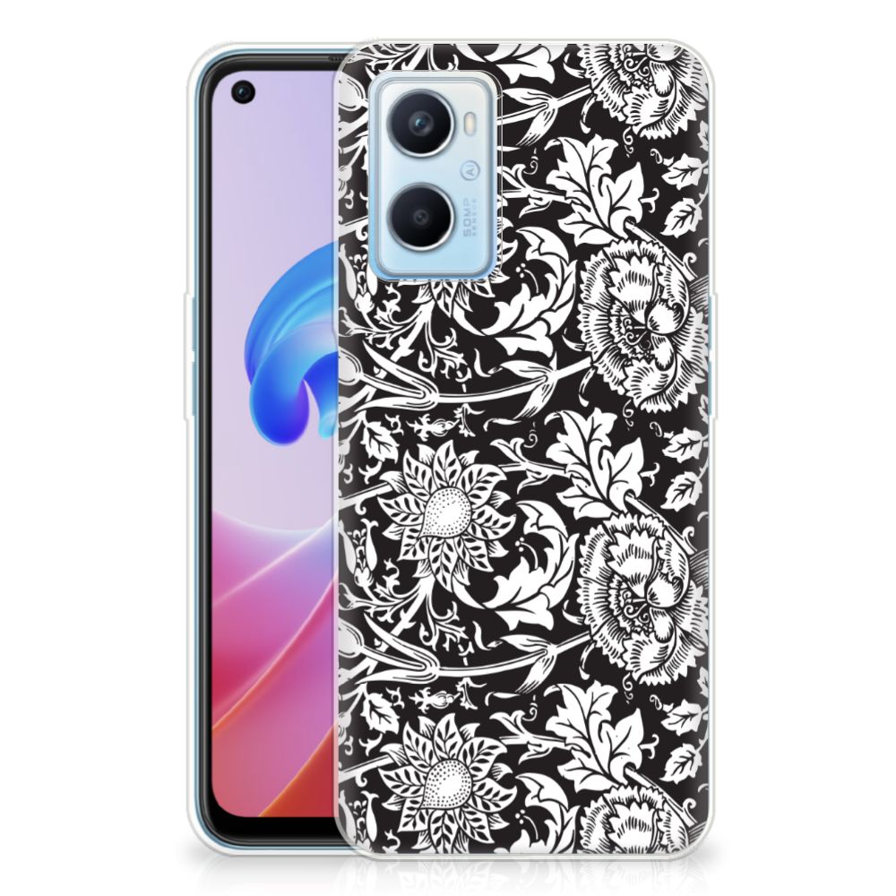 OPPO A96 | OPPO A76 TPU Case Black Flowers