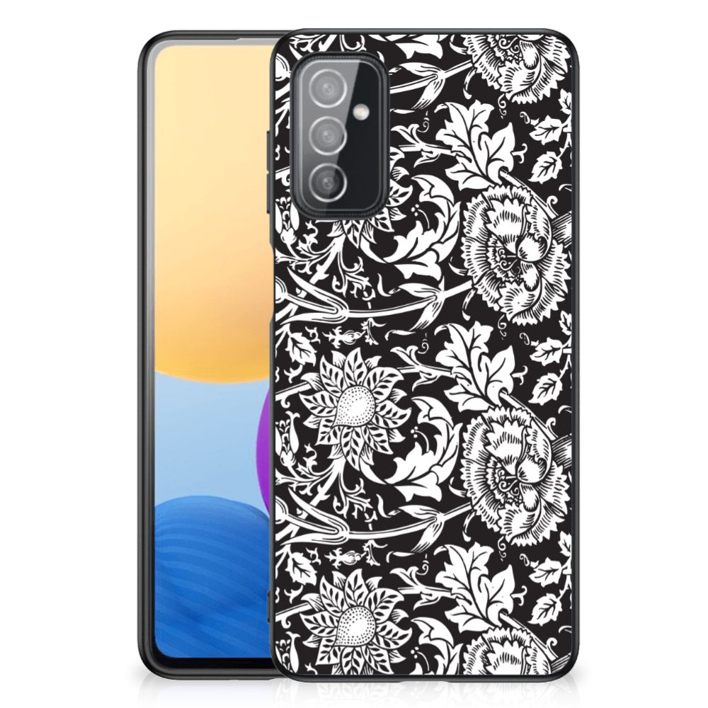 Samsung Galaxy M52 Bloemen Hoesje Black Flowers