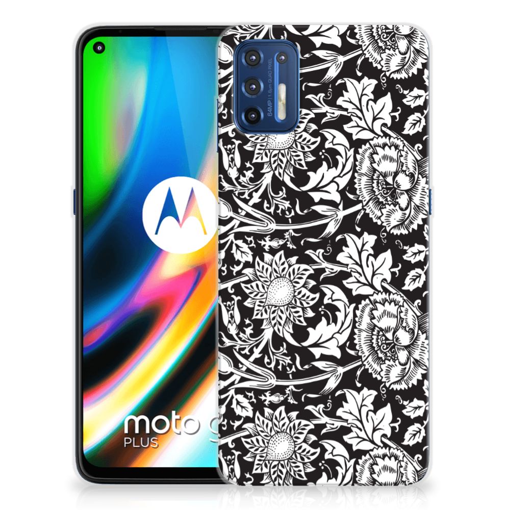 Motorola Moto G9 Plus TPU Case Black Flowers