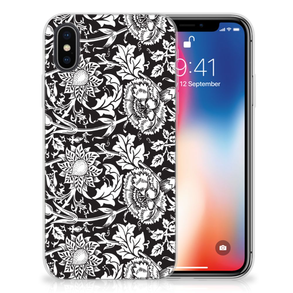 Apple iPhone X | Xs TPU Case Black Flowers
