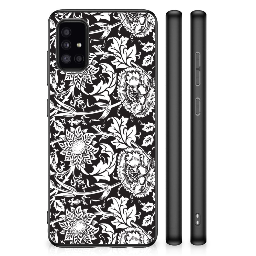 Samsung Galaxy A51 Skin Case Black Flowers