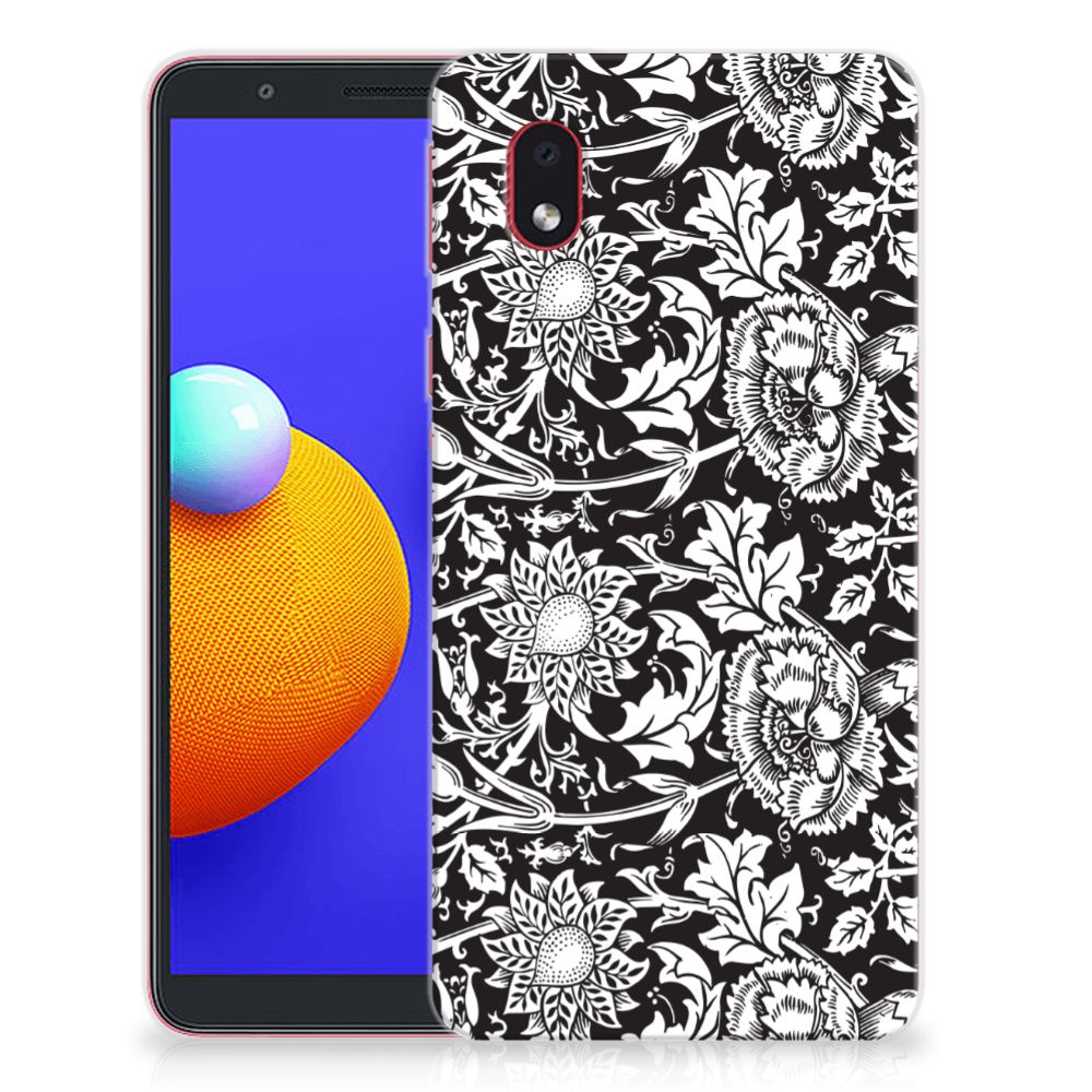 Samsung Galaxy A01 Core TPU Case Black Flowers