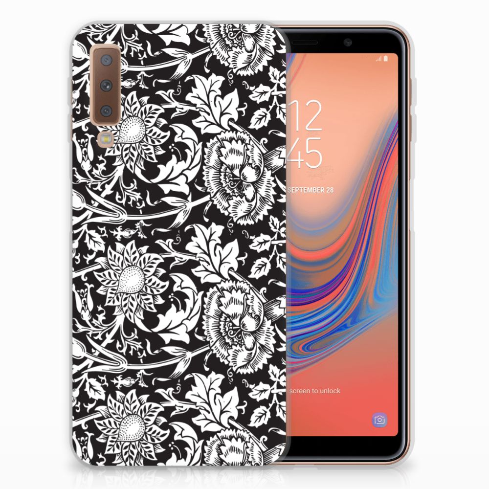 Samsung Galaxy A7 (2018) TPU Case Black Flowers