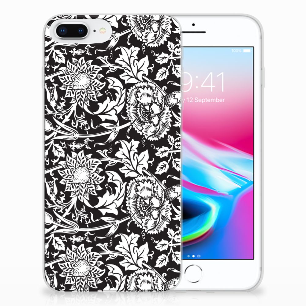 Apple iPhone 7 Plus | 8 Plus TPU Case Black Flowers