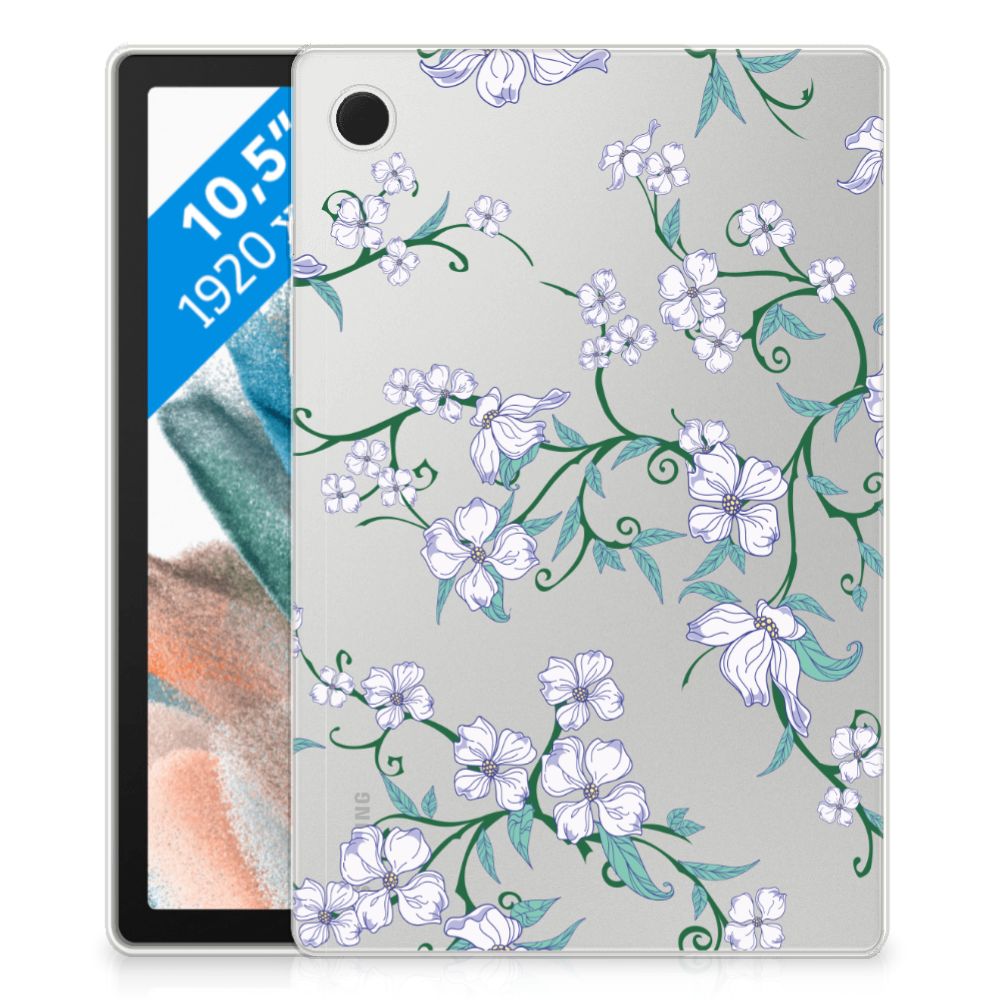 Samsung Galaxy Tab A8 2021/2022 Uniek Siliconen Hoesje Blossom White