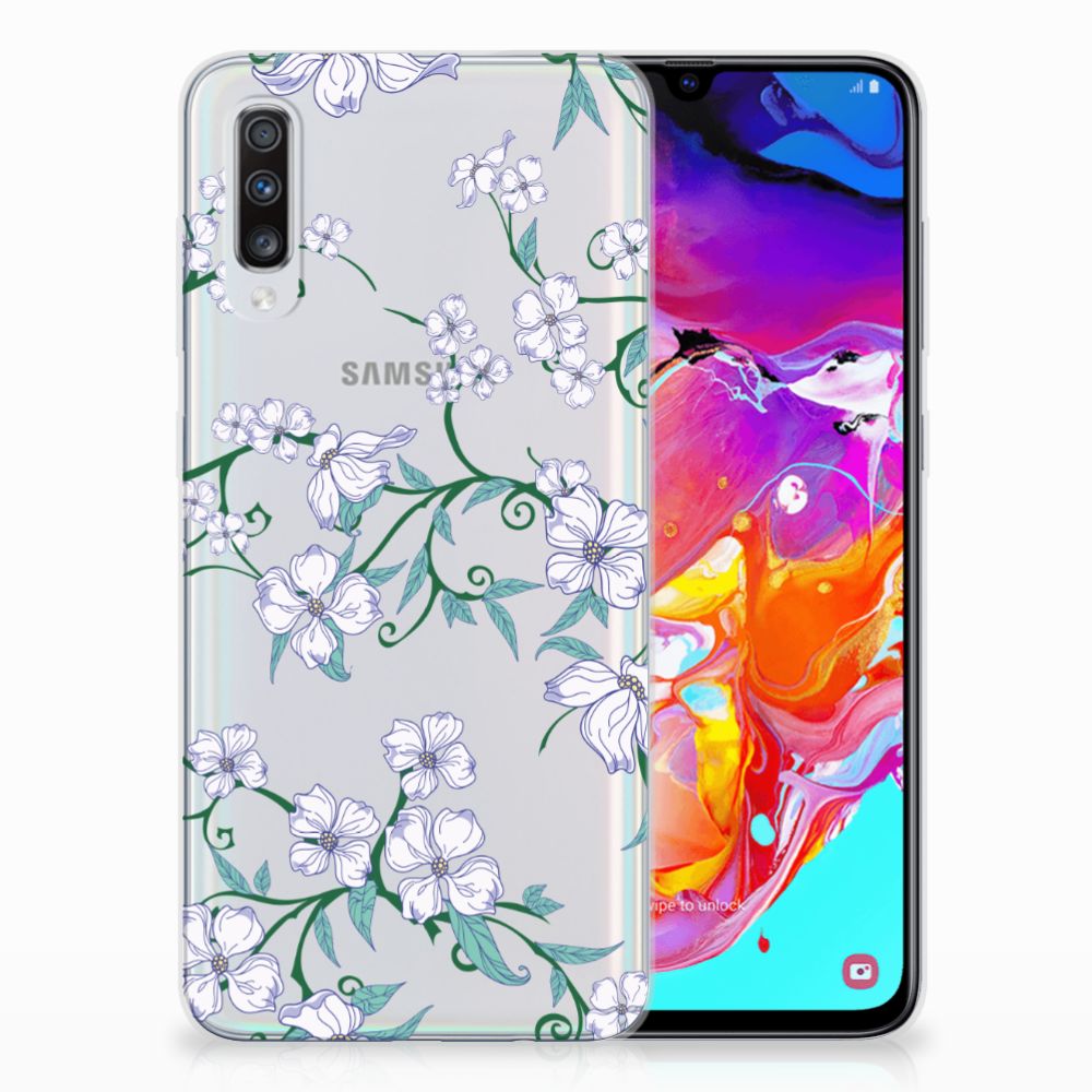Samsung Galaxy A70 Uniek TPU Case Blossom White