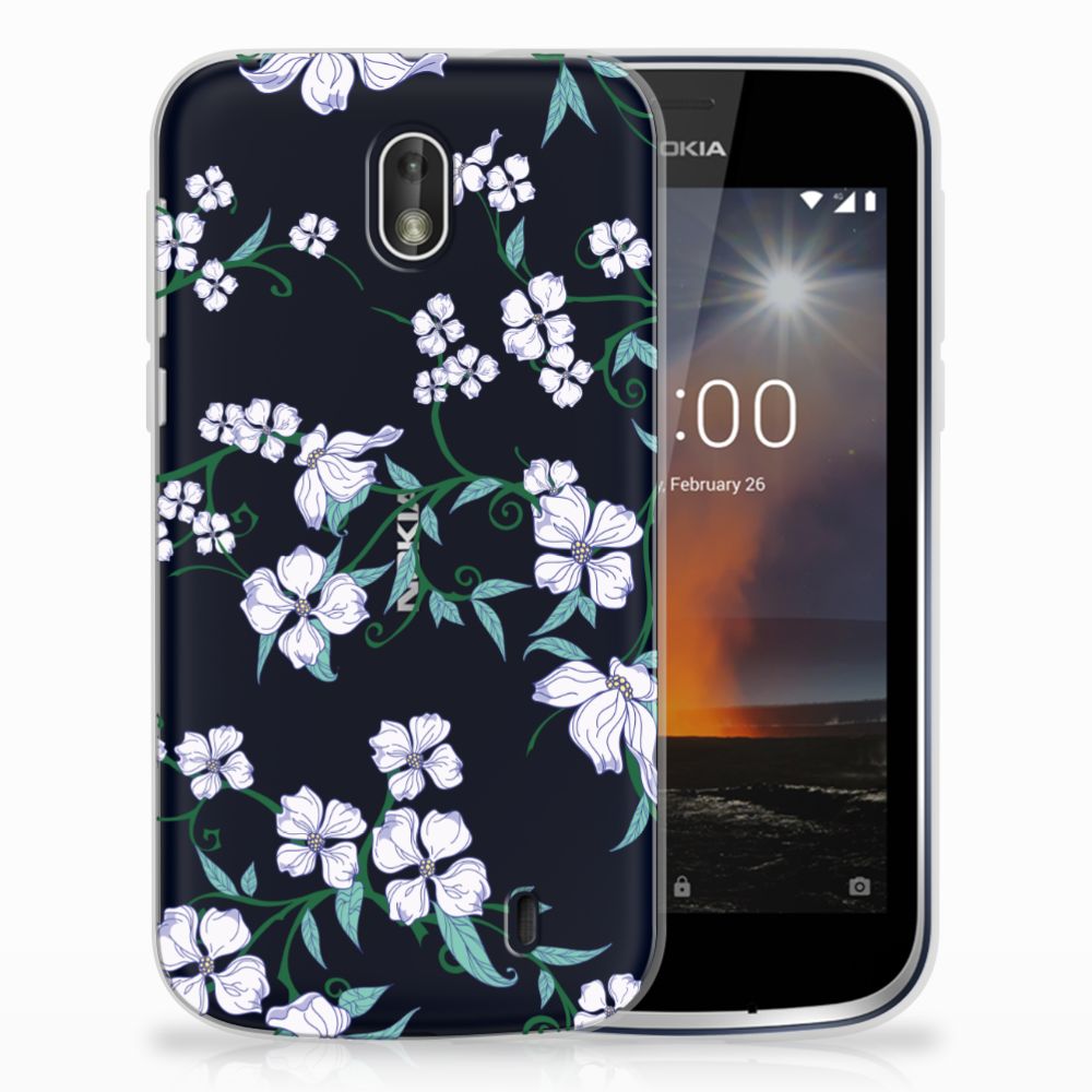 Nokia 1 Uniek TPU Case Blossom White
