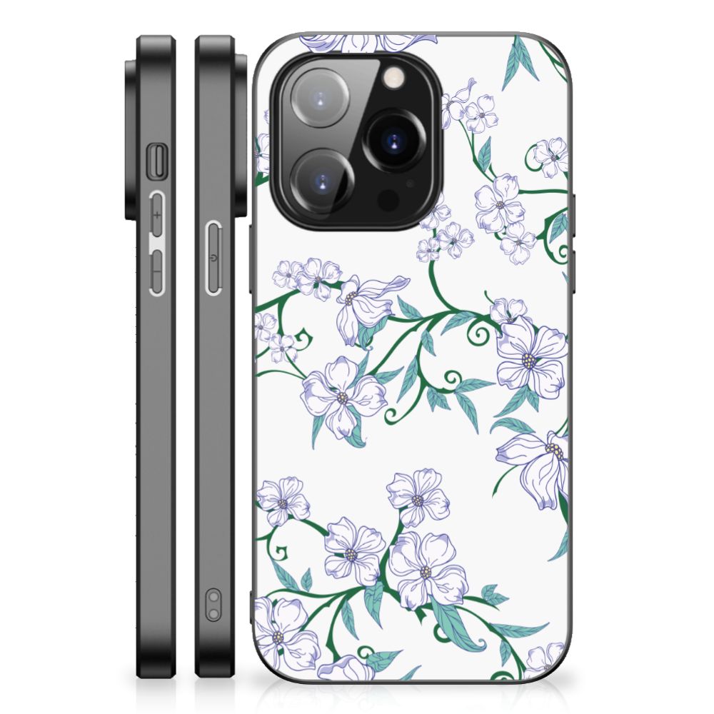 iPhone 14 Pro Uniek Bloemen Hoesje Blossom White