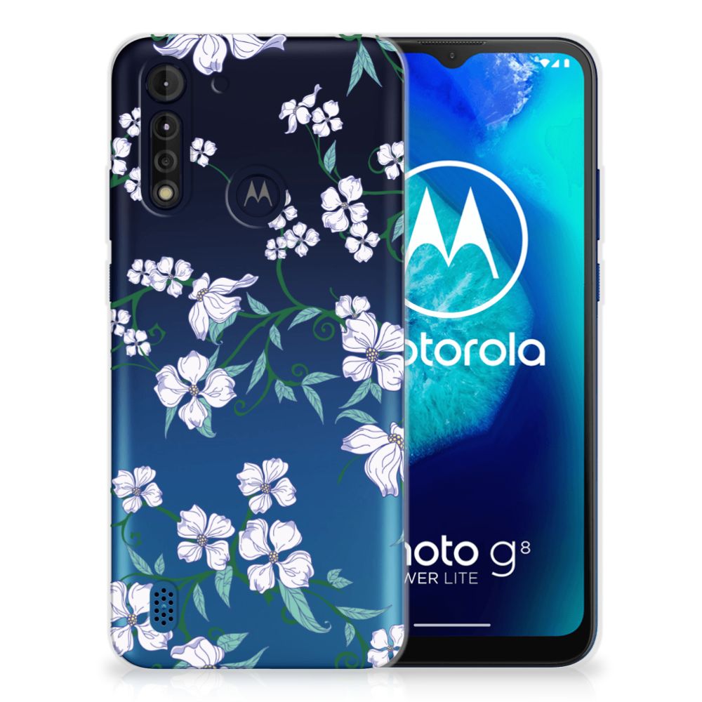 Motorola Moto G8 Power Lite Uniek TPU Case Blossom White
