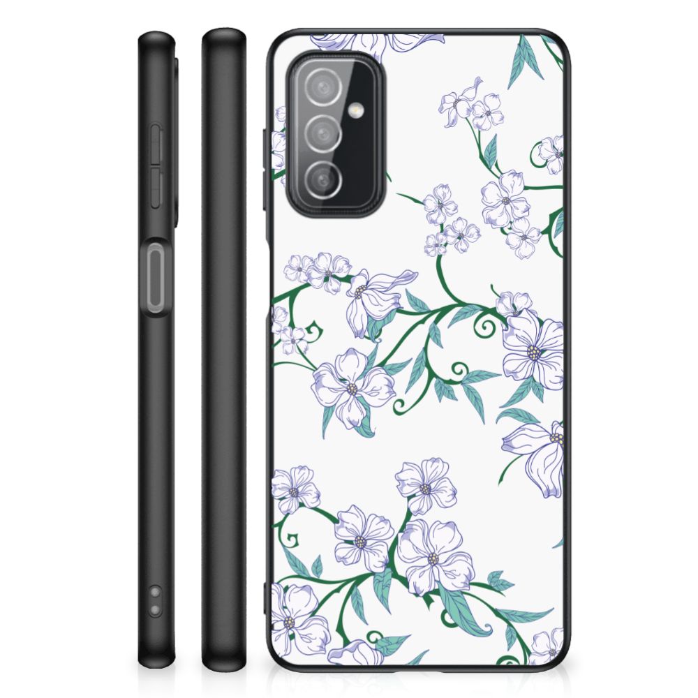 Samsung Galaxy M52 Uniek Bloemen Hoesje Blossom White