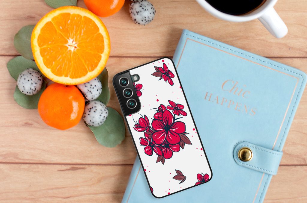 Samsung Galaxy S22 Plus Bloemen Hoesje Blossom Red