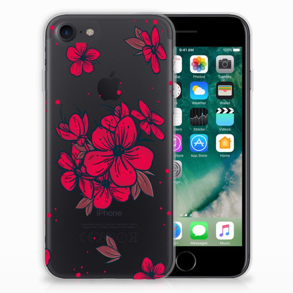 Apple iPhone 7 | 8 TPU Hoesje Design Blossom Red