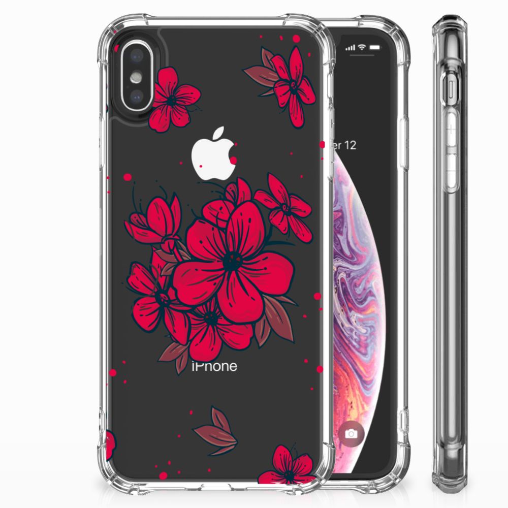 Apple iPhone Xs Max TPU Hoesje Design Blossom Red