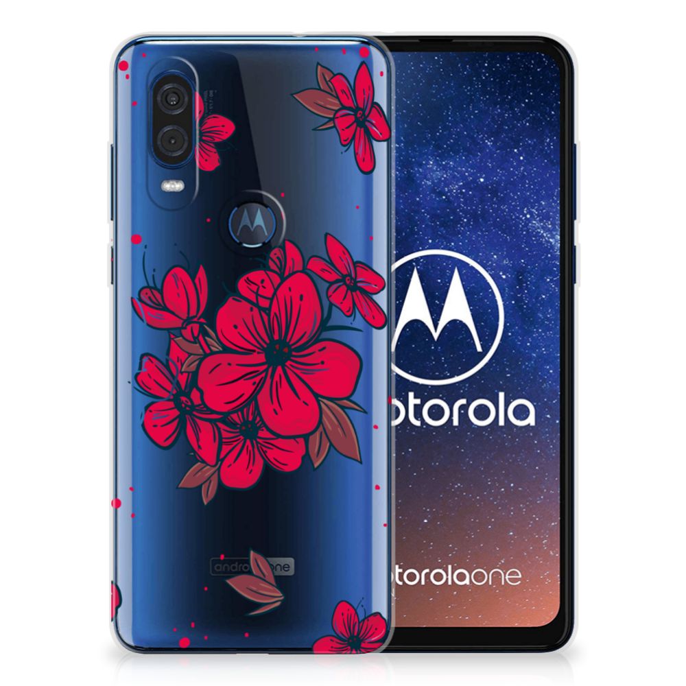 Motorola One Vision TPU Case Blossom Red