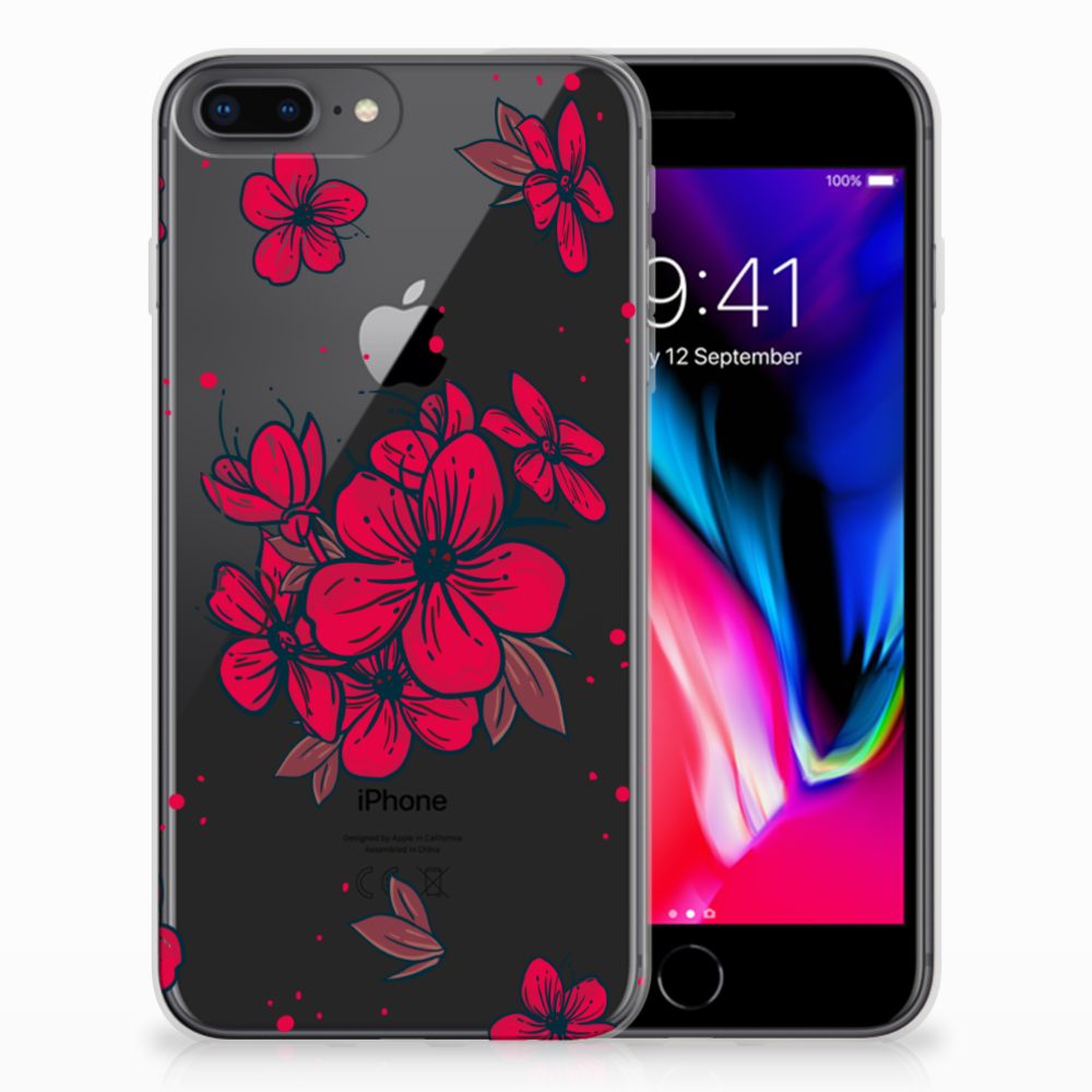 Apple iPhone 7 Plus | 8 Plus TPU Hoesje Design Blossom Red