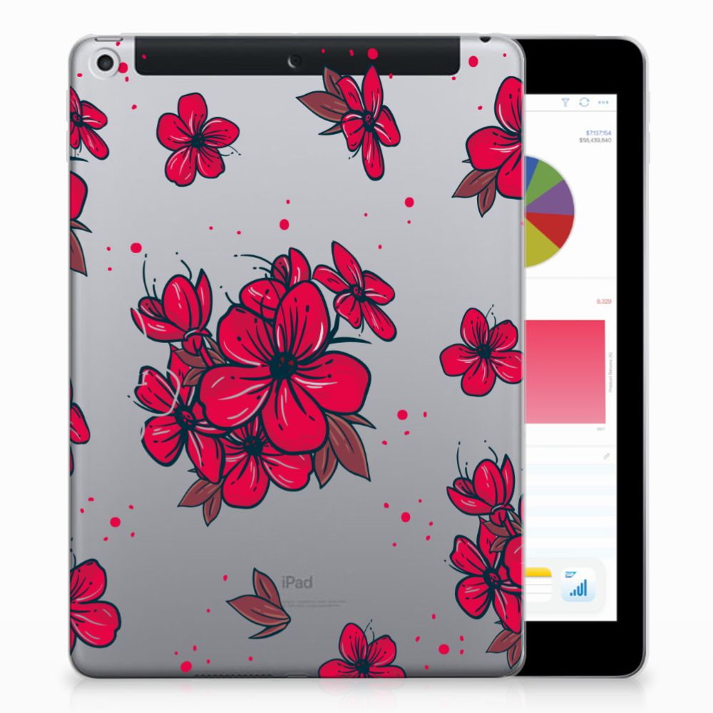 Apple iPad 9.7 2018 | 2017 Siliconen Hoesje Blossom Red