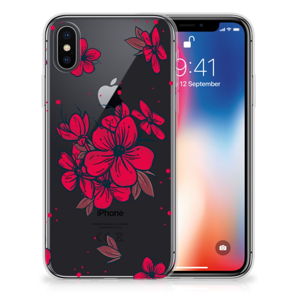 Apple iPhone X | Xs TPU Hoesje Design Blossom Red