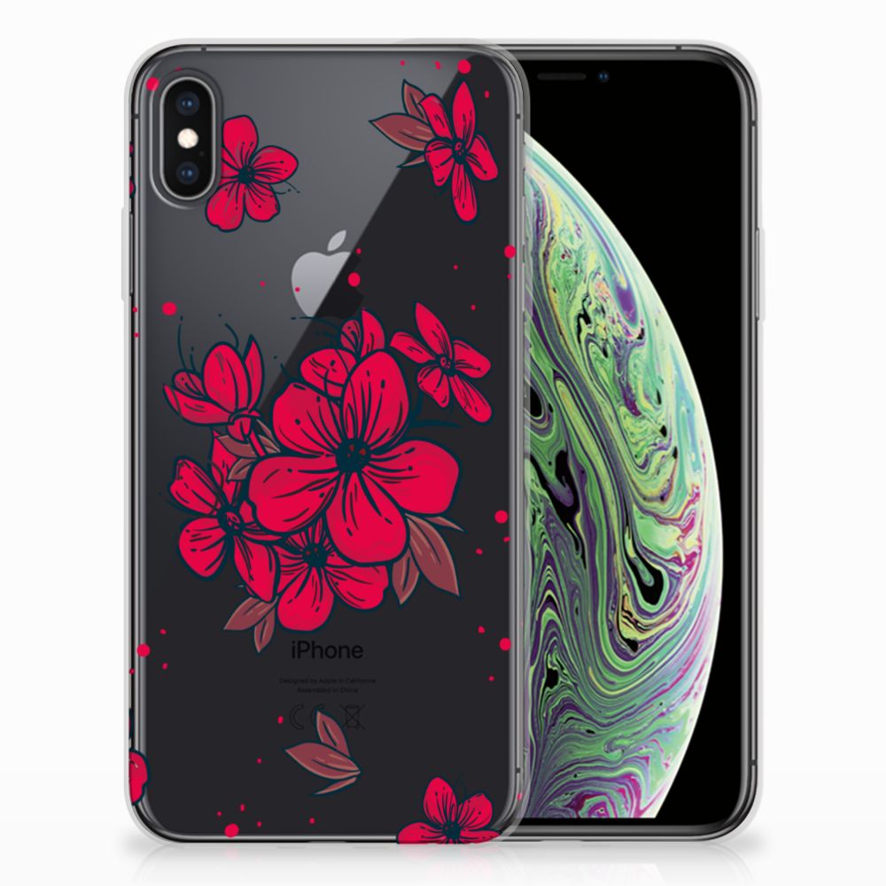 Apple iPhone Xs Max TPU Hoesje Design Blossom Red