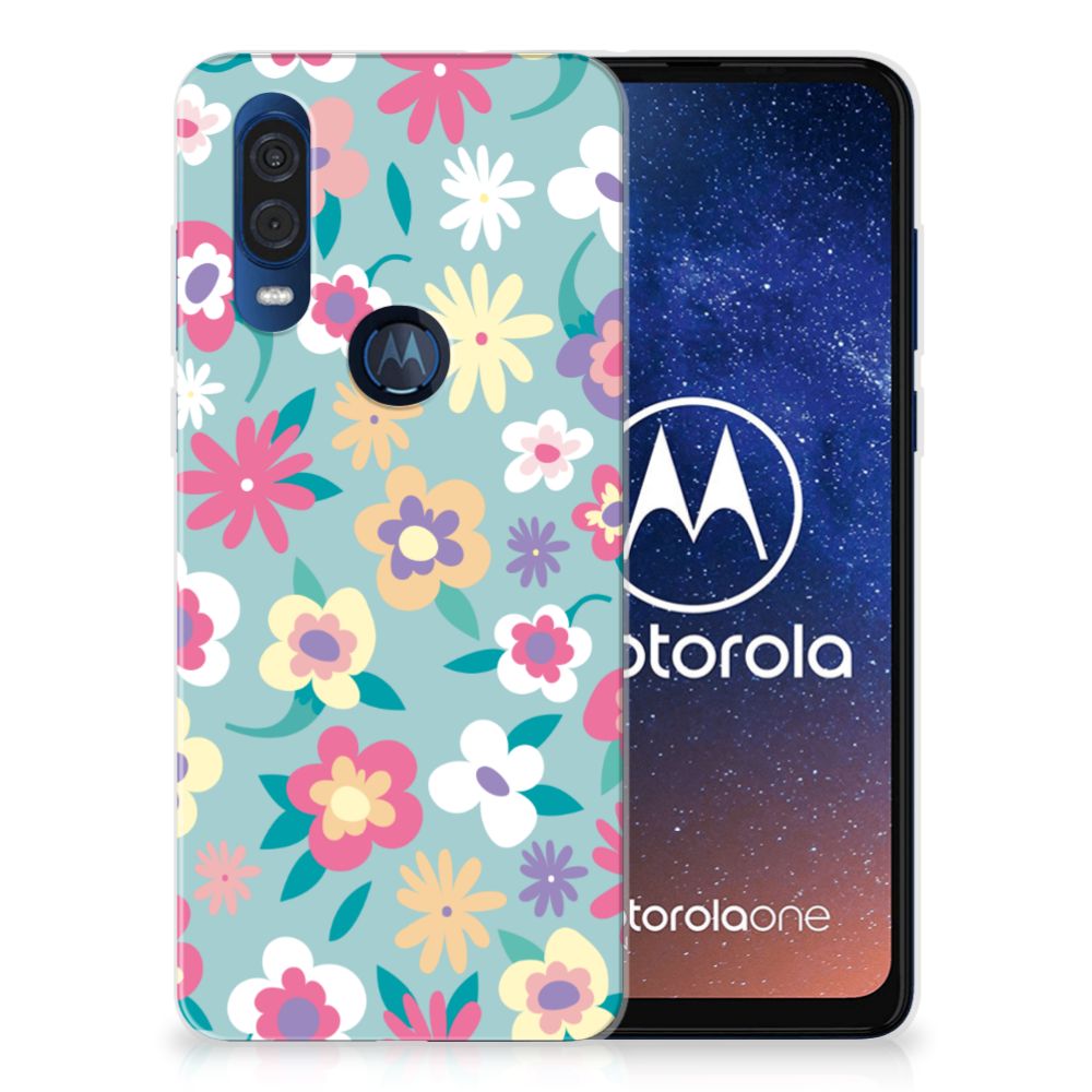 Motorola One Vision TPU Case Flower Power