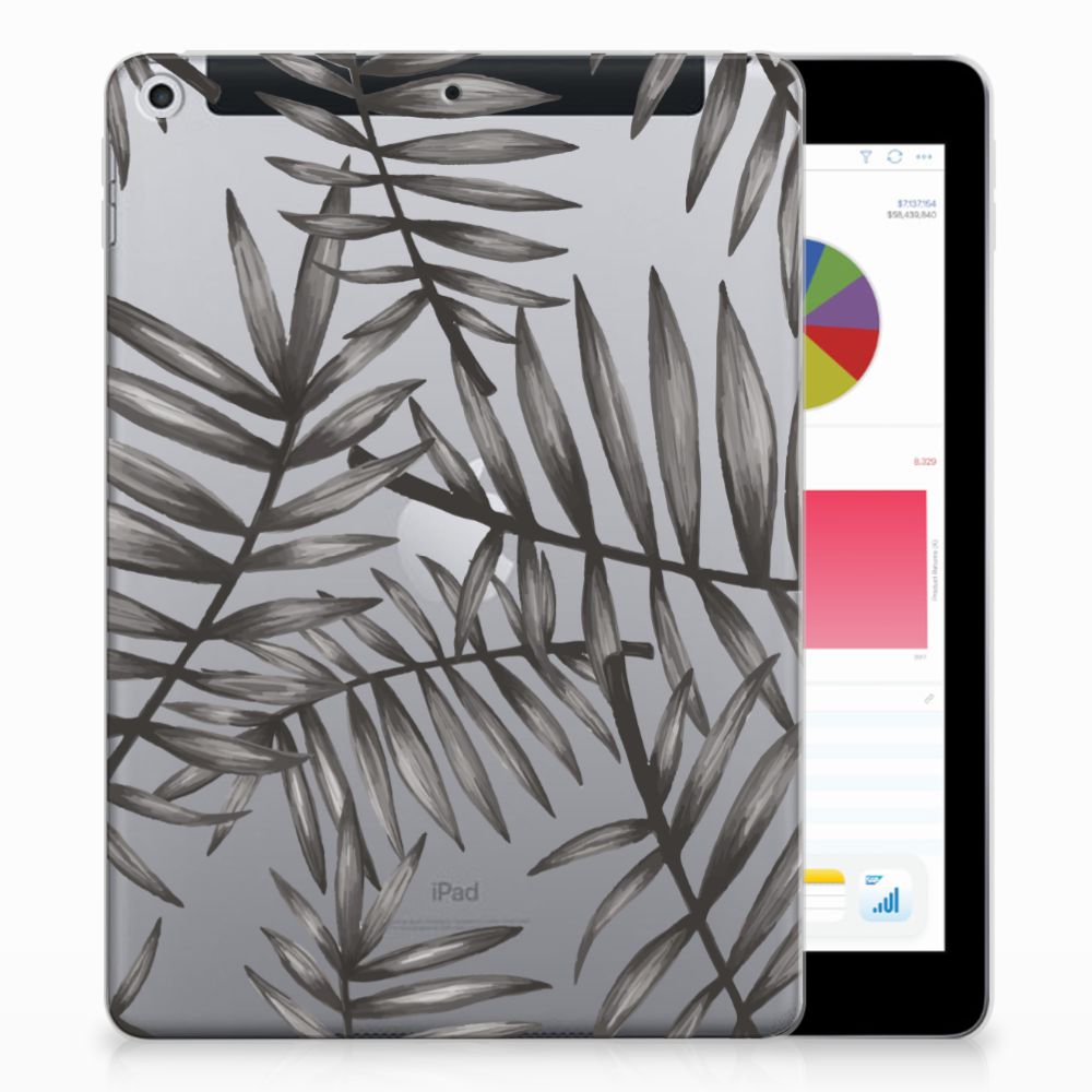 Apple iPad 9.7 2018 | 2017 Siliconen Hoesje Leaves Grey